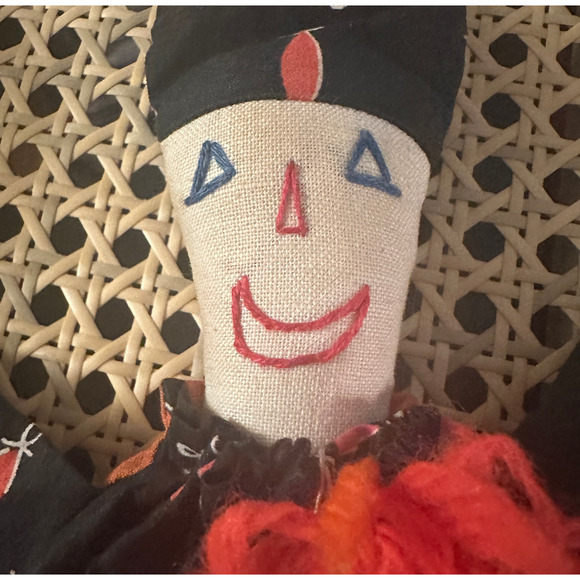 Lot of 3 VTG HANDMADE Weighted Clown Jester Doll Colorful Fabric Patchwork *Read - Picture 13 of 15